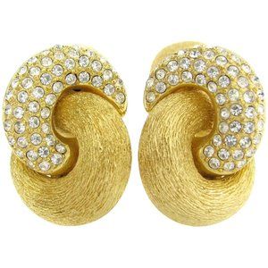 Dior Vintage Crystal Chain Knot Clip Earrings EXCELLENT & Best Price